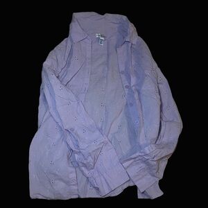Croft & Barrow Embroidered Lavender Button Down